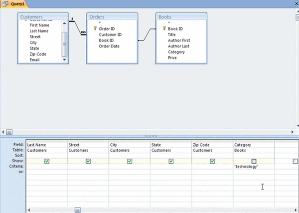 Hide Field in Query