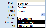 Sort via Query Design