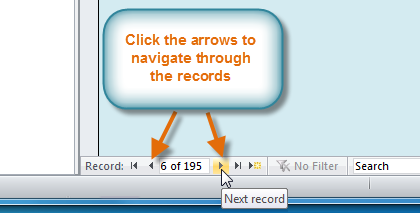 Navigating through records