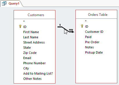 Clicking the join line to edit its direction