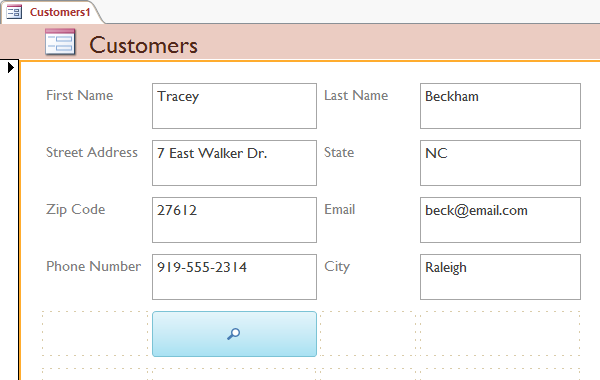 The form after moving several fields