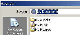 The Save As Dialog Box