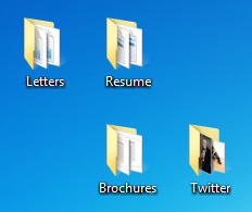 Folders on the desktop