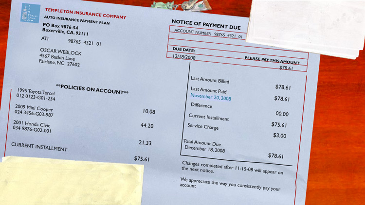 labeled graphics of an insurance bill