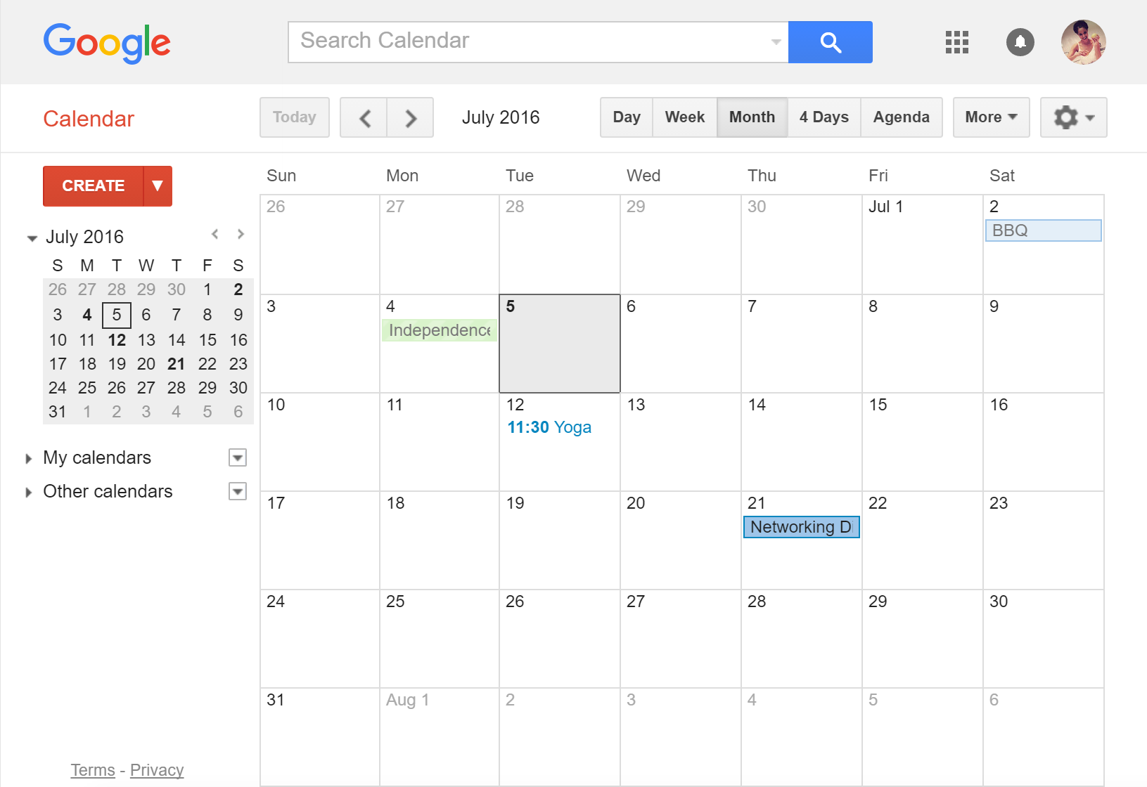 Google calendar