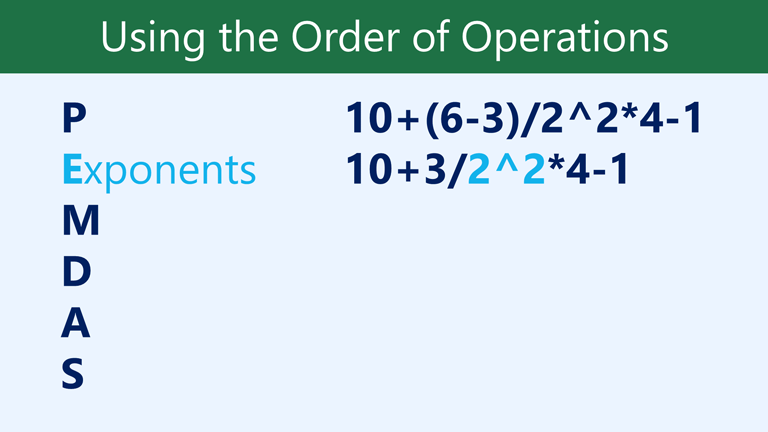 E exponents: 10+3/2^2*4-1