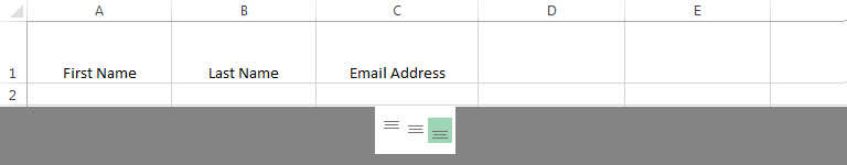 Screenshot of Excel 2013