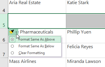 choosing more insert formatting options