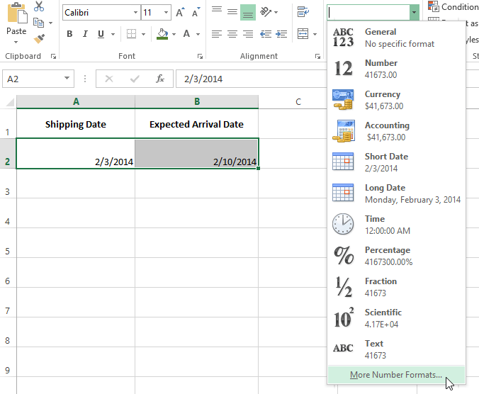 screenshot of excel 2013