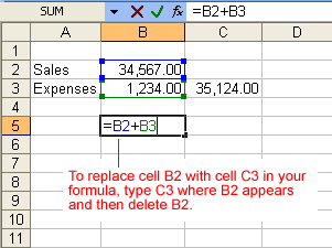 Revise Formula Using the Keyboard