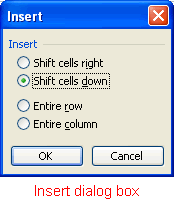 Insert Dialog Box