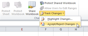 Accept/Reject Changes command