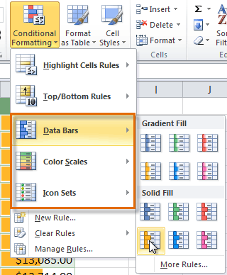 Selecting a formatting preset