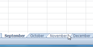 Selecting the first worksheet to group