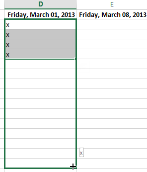 Screenshot of Excel 2013