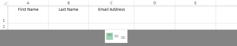 Screenshot of Excel 2013