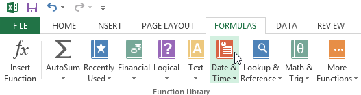 Screenshot of Excel 2013