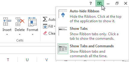 Screenshot of Excel 2013