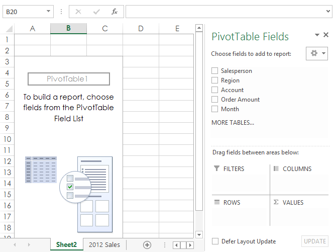 Screenshot of Excel 2013