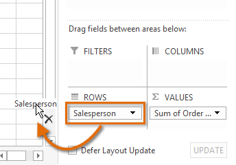 Screenshot of Excel 2013