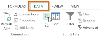 Screenshot of Excel 2013