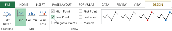 Screenshot of Excel 2013