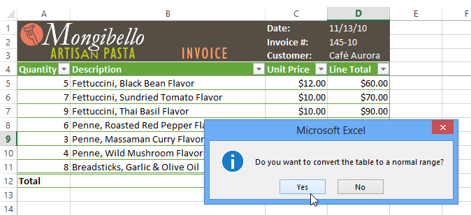 Screenshot of Excel 2013