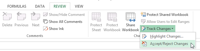 Screenshot of Excel 2013