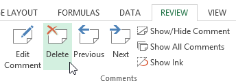 Screenshot of Excel 2013