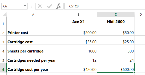 screenshot of excel 2013