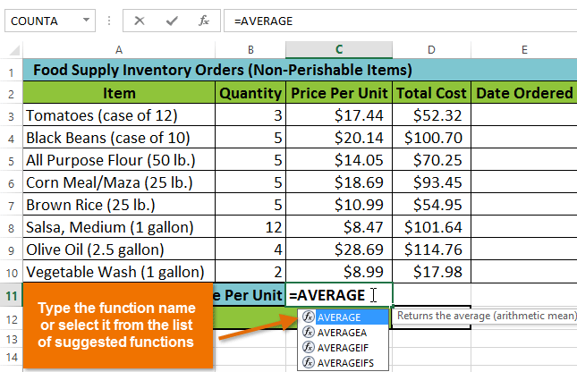 Screenshot of Excel 2013