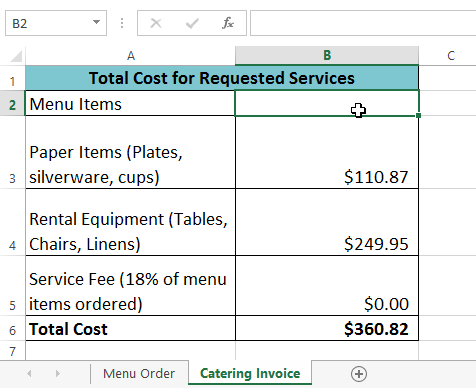 Screenshot of Excel 2013