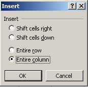 Insert Dialog Box