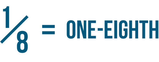 1/8 = one-eighth