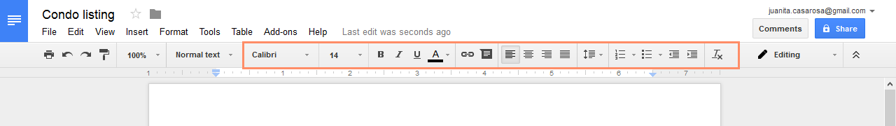 The Google Documents Toolbar