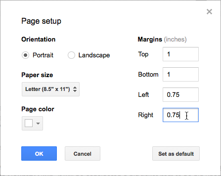 Setting Page Margins