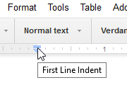 First line indent marker