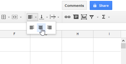 Choosing the horizontal alignment