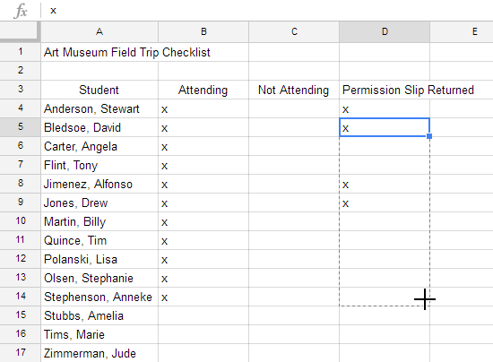 Filling cells with the fill handle