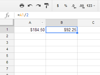 A cell with a formula inherits a referenced cell's formatting