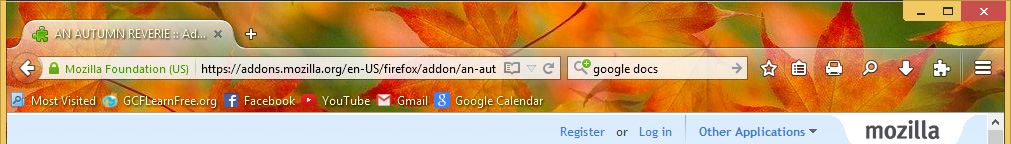 Browser with autumn theme