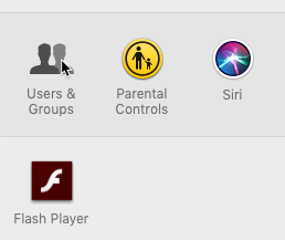 screenshot of selecting Users & Groups from the System Preferences menu