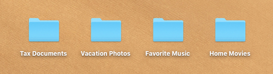 screenshot of various folders in macOS