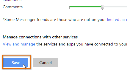 Screenshot of Microsoft account