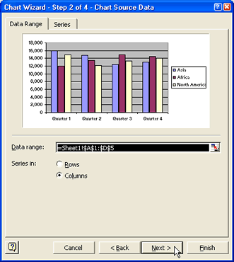 Excel 2003's chart wizard - page 2