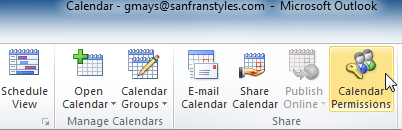 Screenshot of Microsoft Outlook 2010