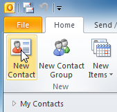 Screenshot of Microsoft Outlook 2010