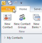 Screenshot of Microsoft Outlook 2010