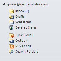 Screenshot of Microsoft Outlook 2010