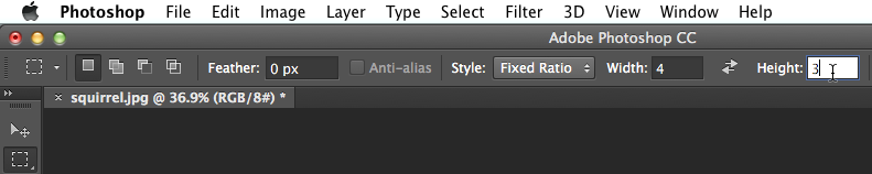 Screenshot of Adobe Photoshop CC